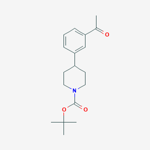 molecular formula C18H25NO3 B1287628 Tert-butyl 4-(3-acetylphenyl)piperidine-1-carboxylate CAS No. 1198283-87-2