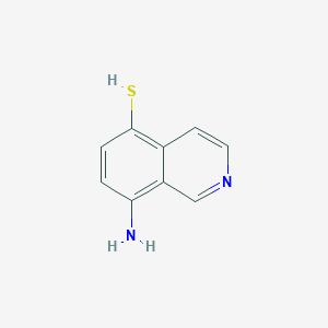 molecular formula C9H8N2S B12876487 8-Aminoisoquinoline-5-thiol 
