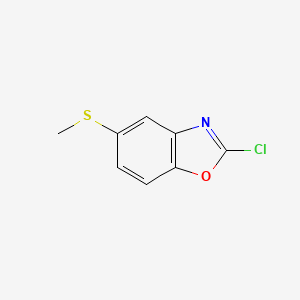 molecular formula C8H6ClNOS B12876489 2-Chloro-5-(methylthio)benzo[d]oxazole 