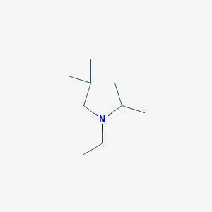 molecular formula C9H19N B12876492 1-Ethyl-2,4,4-trimethylpyrrolidine 