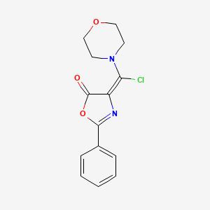 molecular formula C14H13ClN2O3 B12876519 4-(Chloro(morpholino)methylene)-2-phenyloxazol-5(4H)-one 