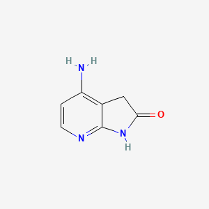 molecular formula C7H7N3O B12876530 4-Amino-3,7-dihydro-2H-pyrrolo[2,3-b]pyridin-2-one 