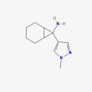 molecular formula C11H17N3 B12876586 7-(1-Methyl-1H-pyrazol-4-yl)bicyclo[4.1.0]heptan-7-amine 