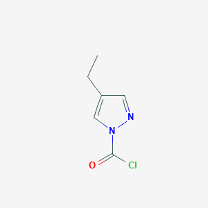 molecular formula C6H7ClN2O B12876740 4-Ethyl-1H-pyrazole-1-carbonyl chloride 