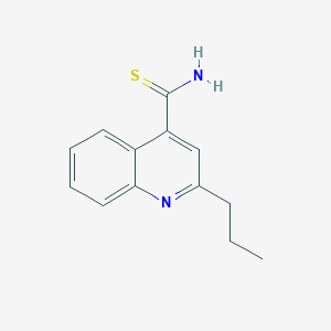 molecular formula C13H14N2S B12876746 2-Propylquinoline-4-carbothioamide CAS No. 62077-95-6