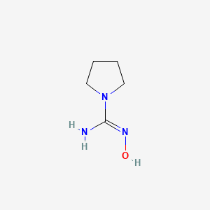 molecular formula C5H11N3O B12876756 N'-hydroxypyrrolidine-1-carboximidamide 