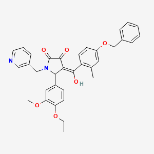 molecular formula C34H32N2O6 B12876789 4-(4-(Benzyloxy)-2-methylbenzoyl)-5-(4-ethoxy-3-methoxyphenyl)-3-hydroxy-1-(3-pyridinylmethyl)-1,5-dihydro-2H-pyrrol-2-one CAS No. 488133-00-2