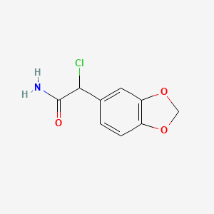 molecular formula C9H8ClNO3 B1287682 2-(1,3-Benzodioxol-5-yl)-2-chloroacetamide CAS No. 873380-46-2