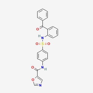 molecular formula C23H17N3O5S B12876869 N-{4-[(2-Benzoylphenyl)sulfamoyl]phenyl}-1,3-oxazole-5-carboxamide CAS No. 827577-66-2