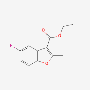 molecular formula C12H11FO3 B12876973 Ethyl 5-fluoro-2-methylbenzofuran-3-carboxylate 