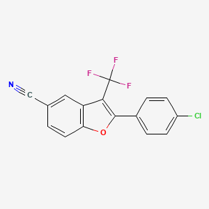 molecular formula C16H7ClF3NO B12876986 2-(4-Chlorophenyl)-3-(trifluoromethyl)-1-benzofuran-5-carbonitrile CAS No. 821770-06-3
