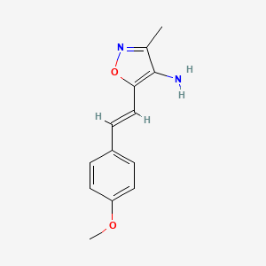 molecular formula C13H14N2O2 B12877044 5-(4-Methoxystyryl)-3-methylisoxazol-4-amine 