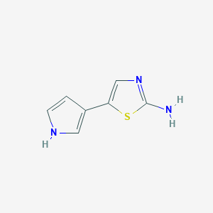 molecular formula C7H7N3S B12877157 5-(1H-Pyrrol-3-yl)thiazol-2-amine 