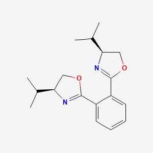 molecular formula C18H24N2O2 B12877166 1,2-Bis((S)-4-isopropyl-4,5-dihydrooxazol-2-yl)benzene 