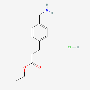 molecular formula C12H18ClNO2 B1287735 Ethyl 3-(4-(aminomethyl)phenyl)propanoate hydrochloride CAS No. 61630-10-2