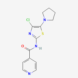 molecular formula C13H13ClN4OS B12877383 N-[4-Chloro-5-(pyrrolidin-1-yl)-1,3-thiazol-2-yl]pyridine-4-carboxamide CAS No. 828921-04-6