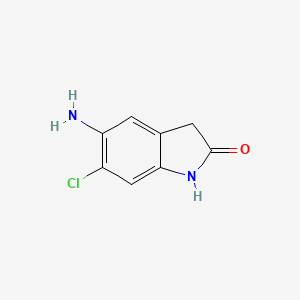 molecular formula C8H7ClN2O B1287744 5-氨基-6-氯-2,3-二氢-1H-吲哚-2-酮 CAS No. 77859-59-7