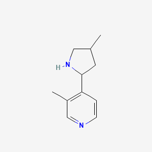 molecular formula C11H16N2 B12877465 3-Methyl-4-(4-methylpyrrolidin-2-yl)pyridine 