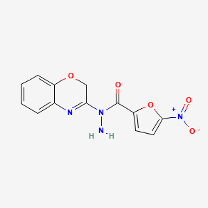molecular formula C13H10N4O5 B12877616 N-(2H-Benzo[b][1,4]oxazin-3-yl)-5-nitrofuran-2-carbohydrazide 