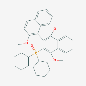 molecular formula C35H41O4P B12877694 Dicyclohexyl(1',2,4'-trimethoxy-[1,2'-binaphthalen]-3'-yl)phosphine oxide 