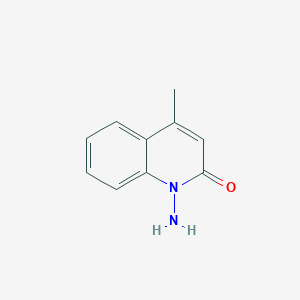 molecular formula C10H10N2O B12877747 1-Amino-4-methylquinolin-2(1H)-one 