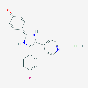 molecular formula C20H15ClFN3O B128778 盐酸4-(4-(4-氟苯基)-5-(吡啶-4-基)-1H-咪唑-2-基)苯酚 CAS No. 350228-36-3