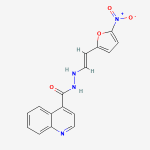 molecular formula C16H12N4O4 B12877805 N'-(2-(5-Nitrofuran-2-yl)vinyl)quinoline-4-carbohydrazide 