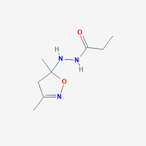 molecular formula C8H15N3O2 B12877818 N'-(3,5-Dimethyl-4,5-dihydroisoxazol-5-yl)propionohydrazide 
