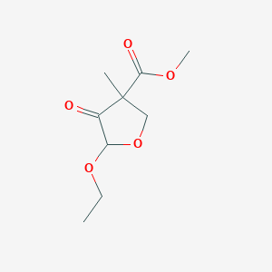molecular formula C9H14O5 B12877835 Methyl 5-ethoxy-3-methyl-4-oxotetrahydrofuran-3-carboxylate 