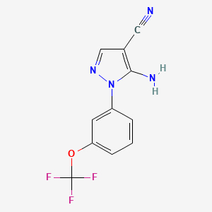 molecular formula C11H7F3N4O B12878032 5-Amino-1-(3-(trifluoromethoxy)phenyl)-1H-pyrazole-4-carbonitrile CAS No. 650628-48-1