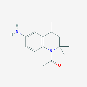 molecular formula C14H20N2O B12878045 1-(6-Amino-2,2,4-trimethyl-3,4-dihydroquinolin-1(2H)-yl)ethan-1-one CAS No. 95544-98-2
