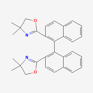 molecular formula C30H28N2O2 B12878065 (1R)-[2,2'-Bis(4,4-dimethyl-4,5-dihydrooxazol-2-yl)-1,1'-binaphthalene 