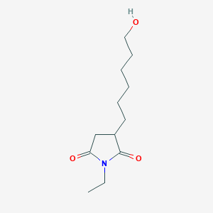 molecular formula C12H21NO3 B12878066 1-Ethyl-3-(6-hydroxyhexyl)pyrrolidine-2,5-dione 