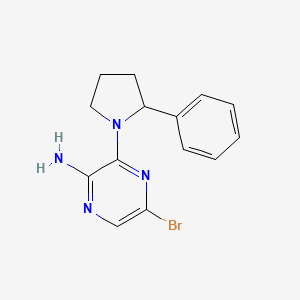 molecular formula C14H15BrN4 B1287814 5-Bromo-3-(2-phenylpyrrolidin-1-yl)pyrazin-2-amine CAS No. 893612-01-6