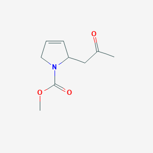 molecular formula C9H13NO3 B12878192 Methyl 2-(2-oxopropyl)-2,5-dihydro-1H-pyrrole-1-carboxylate 