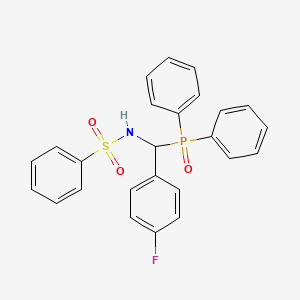 molecular formula C25H21FNO3PS B12878199 N-((Diphenylphosphoryl)(4-fluorophenyl)methyl)benzenesulfonamide CAS No. 305854-79-9