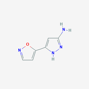 molecular formula C6H6N4O B12878210 5-isoxazol-5-yl-2H-pyrazol-3-ylamine 
