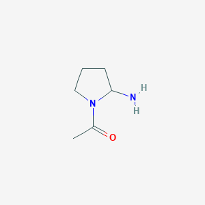 molecular formula C6H12N2O B12878269 1-(2-Aminopyrrolidin-1-yl)ethanone 