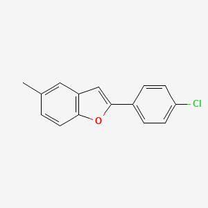 molecular formula C15H11ClO B12878327 Benzofuran, 2-(4-chlorophenyl)-5-methyl- CAS No. 183589-29-9