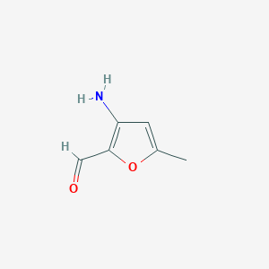 molecular formula C6H7NO2 B12878418 3-Amino-5-methylfuran-2-carbaldehyde 
