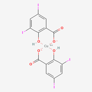 molecular formula C14H6CuI4O6 B12878435 Bis(3,5-diiodosalicylato)copper 