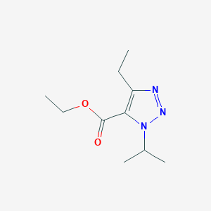 molecular formula C10H17N3O2 B12878446 Ethyl 4-ethyl-1-isopropyl-1H-1,2,3-triazole-5-carboxylate 