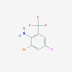 molecular formula C7H4BrF3IN B1287850 2-Bromo-4-iodo-6-(trifluoromethyl)aniline CAS No. 952901-54-1