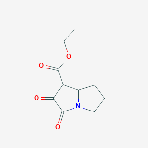 molecular formula C10H13NO4 B12878531 Ethyl 2,3-dioxohexahydro-1h-pyrrolizine-1-carboxylate CAS No. 35620-60-1