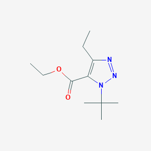 molecular formula C11H19N3O2 B12878574 Ethyl 1-(tert-butyl)-4-ethyl-1H-1,2,3-triazole-5-carboxylate 