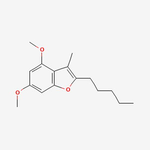molecular formula C16H22O3 B12878635 Benzofuran, 4,6-dimethoxy-3-methyl-2-pentyl- CAS No. 831171-01-8