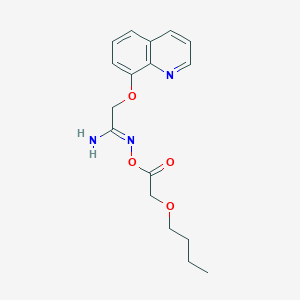 molecular formula C17H21N3O4 B12878688 N-(2-Butoxyacetoxy)-2-(quinolin-8-yloxy)acetimidamide 