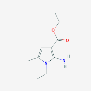 molecular formula C10H16N2O2 B12878735 Ethyl 2-amino-1-ethyl-5-methyl-1H-pyrrole-3-carboxylate 