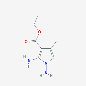 molecular formula C8H13N3O2 B12878750 Ethyl 1,2-diamino-4-methyl-1H-pyrrole-3-carboxylate 