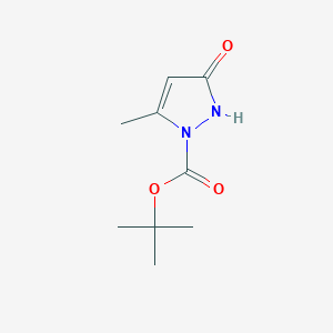 molecular formula C9H14N2O3 B1287879 tert-Butyl 3-hydroxy-5-methyl-1H-pyrazole-1-carboxylate CAS No. 915396-44-0